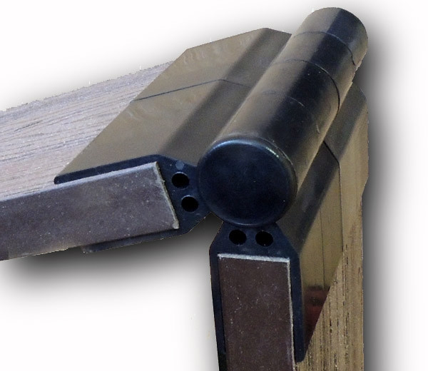 Шарнир для грядки ДПК пластик коричневый поворот 60-270 градусов 150*25 мм