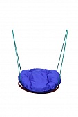 Качели детские Gnezdo с синей подушкой, подвесные, диаметр 60 см