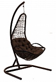 Кресло подвесное Liya арт.7027 цв.корзины коричневый, цв.подушки серый "Garden story"